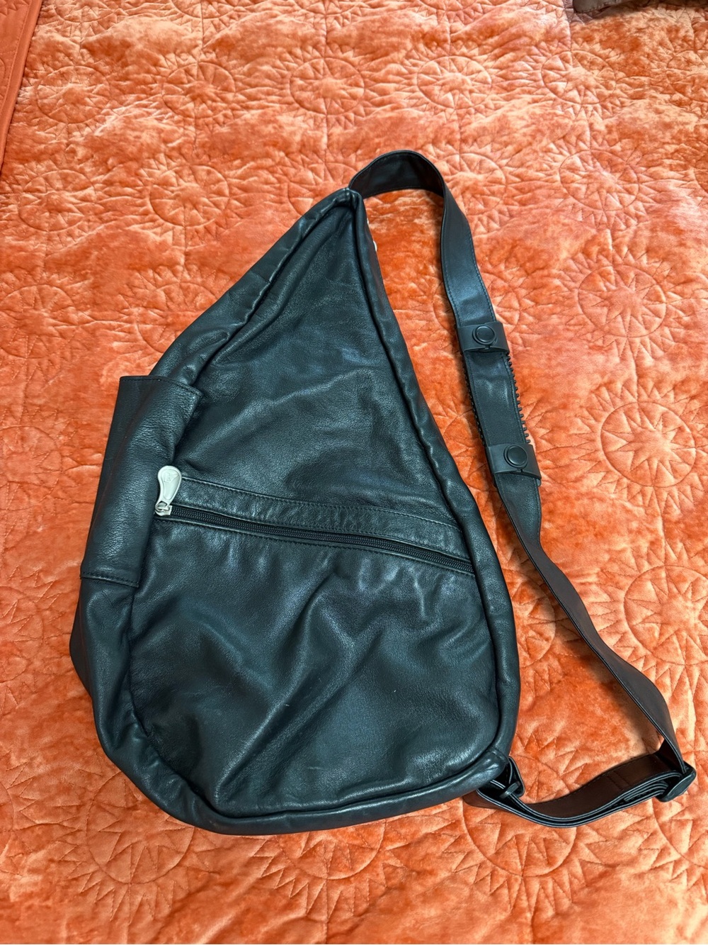 AmeriBag Black Leather Sling bag